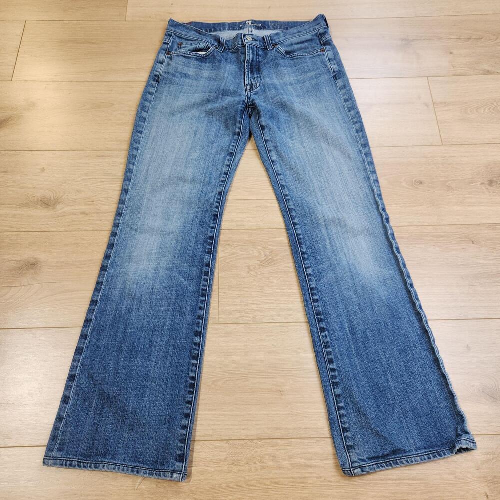 7 For All Mankind Bootcut Jeans Womens 31x30 Medium Wash Blue Stretch Denim